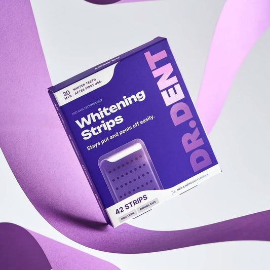Dr. Dent Purple Teeth Whitening Strips - Fast Results, Zero Sensitivity FREE