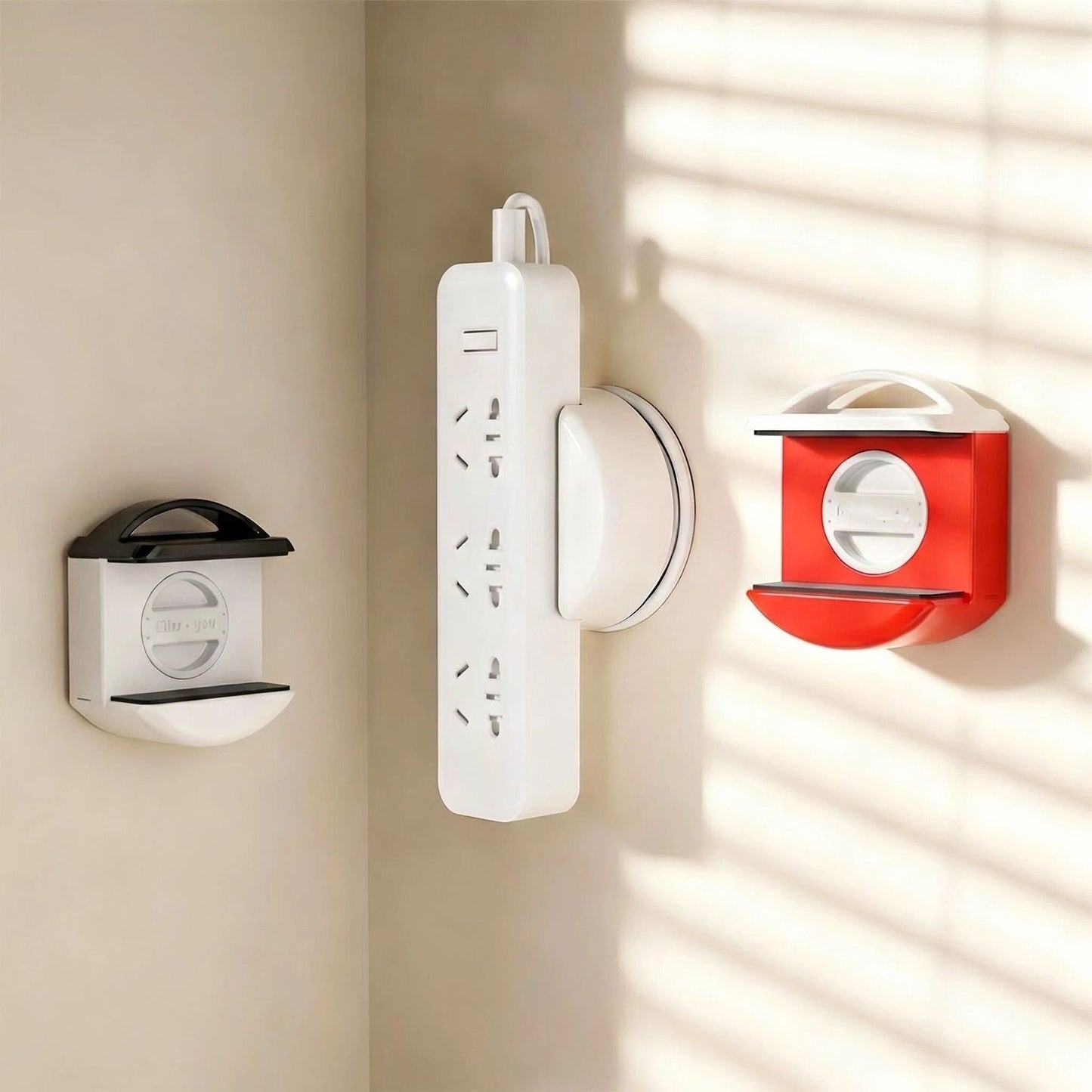 🔥🔥🔥Aesthetic No-Drill Power Strip Holder | Magnetic-Style Rotating Cord Organizer & Wall Fixer