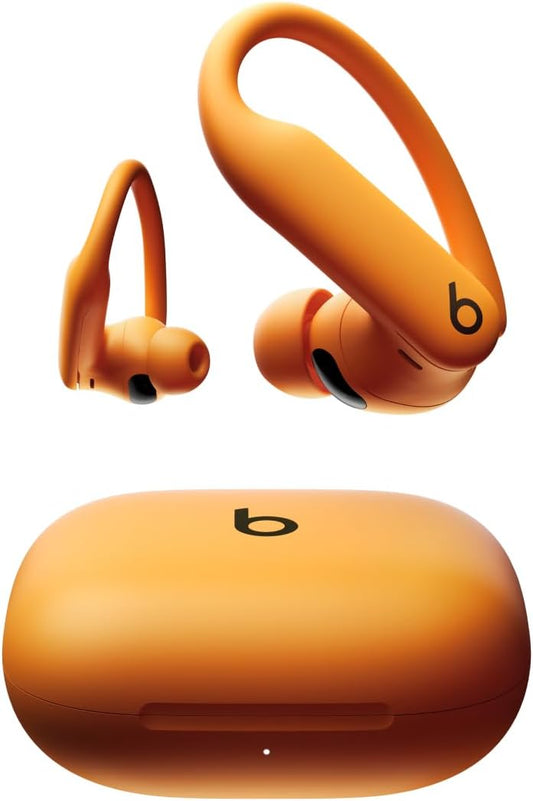 Power Pro 2 - Wireless Noise Cancelling Workout Earbuds with Secure- Fit Earhooks, Up to 45-Hour Battery with Charging Case, Sweat & Water Resistant, Heart Rate Monitoring - Electric Orange