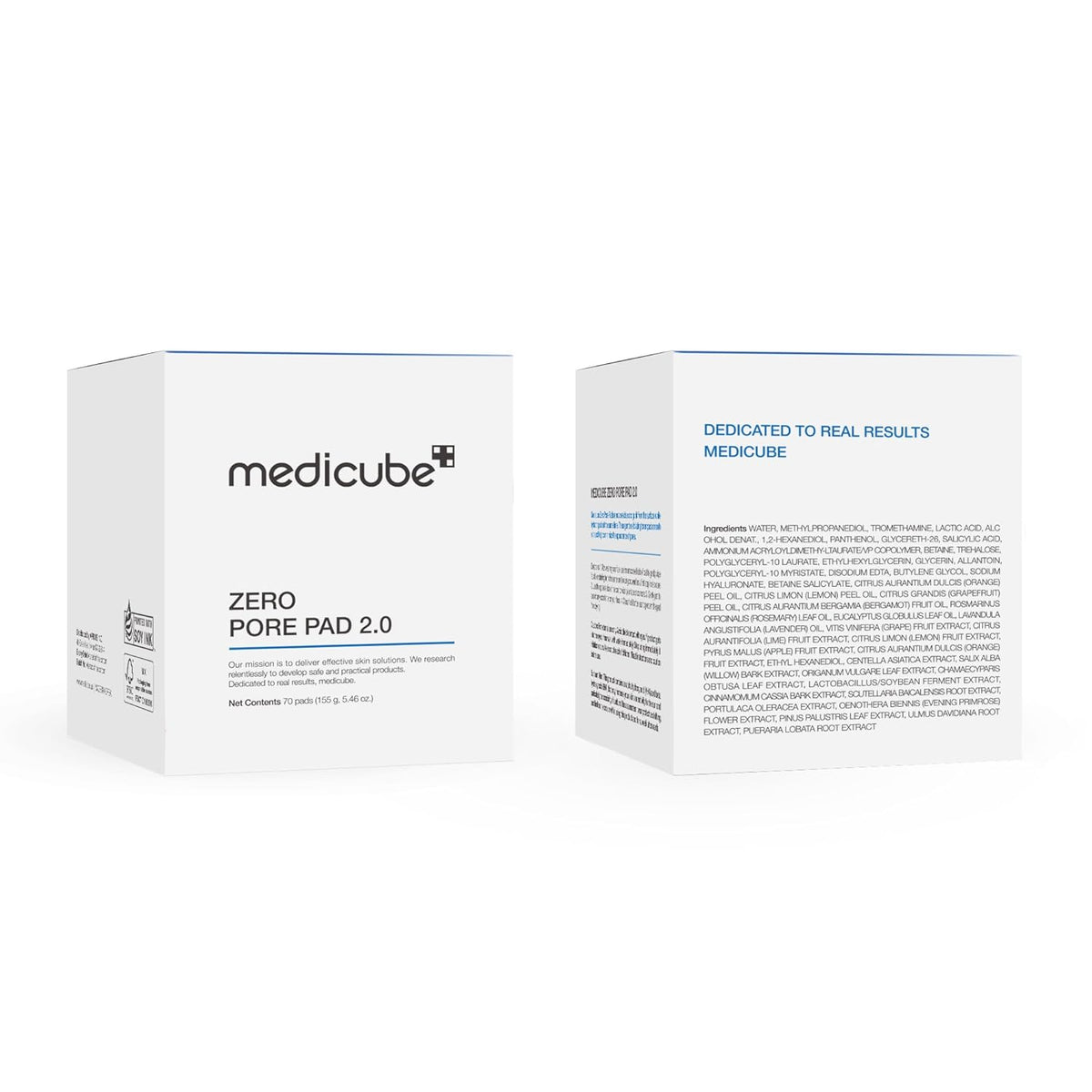 Medicube Toner Pads Zero Pore Pad 2.0|Dual-Textured Facial Pad for Exfoliation and Pore Care with 4.5% AHA Lactic Acid, 0.45% BHA Salicylic Acid | Ideal for All, Korean Skin Care, 70 Pads (1 Pack)