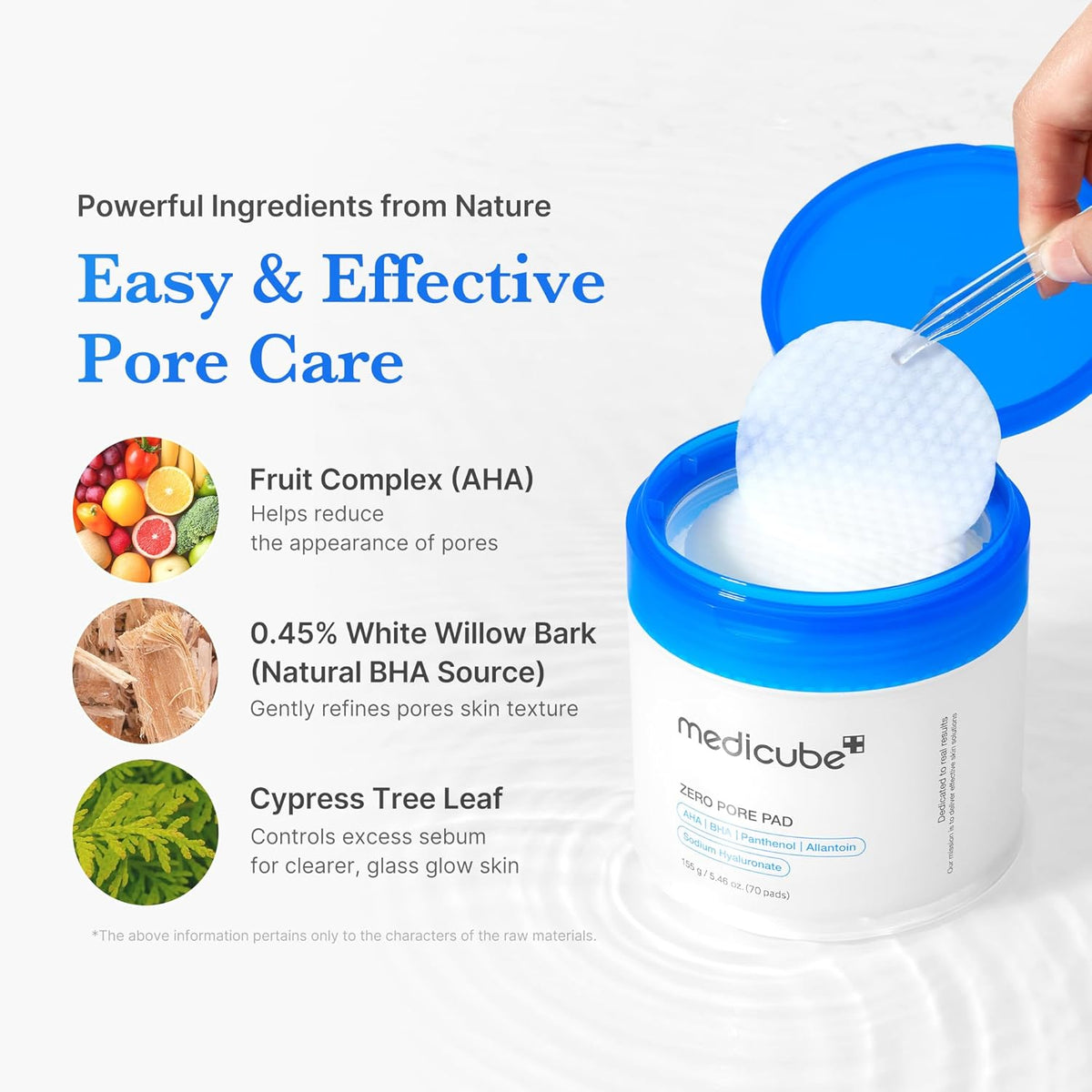 Medicube Toner Pads Zero Pore Pad 2.0|Dual-Textured Facial Pad for Exfoliation and Pore Care with 4.5% AHA Lactic Acid, 0.45% BHA Salicylic Acid | Ideal for All, Korean Skin Care, 70 Pads (1 Pack)
