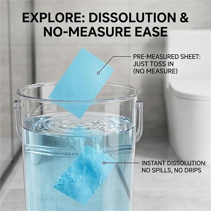 🎁 Last Day Sale 49% OFF 100 Piece Floor Cleaning Tablets Multi-Surface Cleaner, Water Soluble Floor Cleaner for Mopping,Measured Deep Cleaning Solution for Hardwood Laminate Tile Vinyl Glass(Blue)