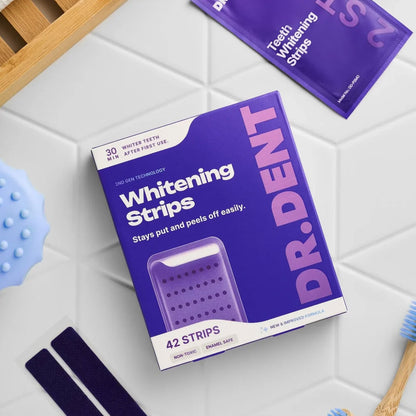 Dr. Dent Purple Teeth Whitening Strips - Fast Results, Zero Sensitivity FREE