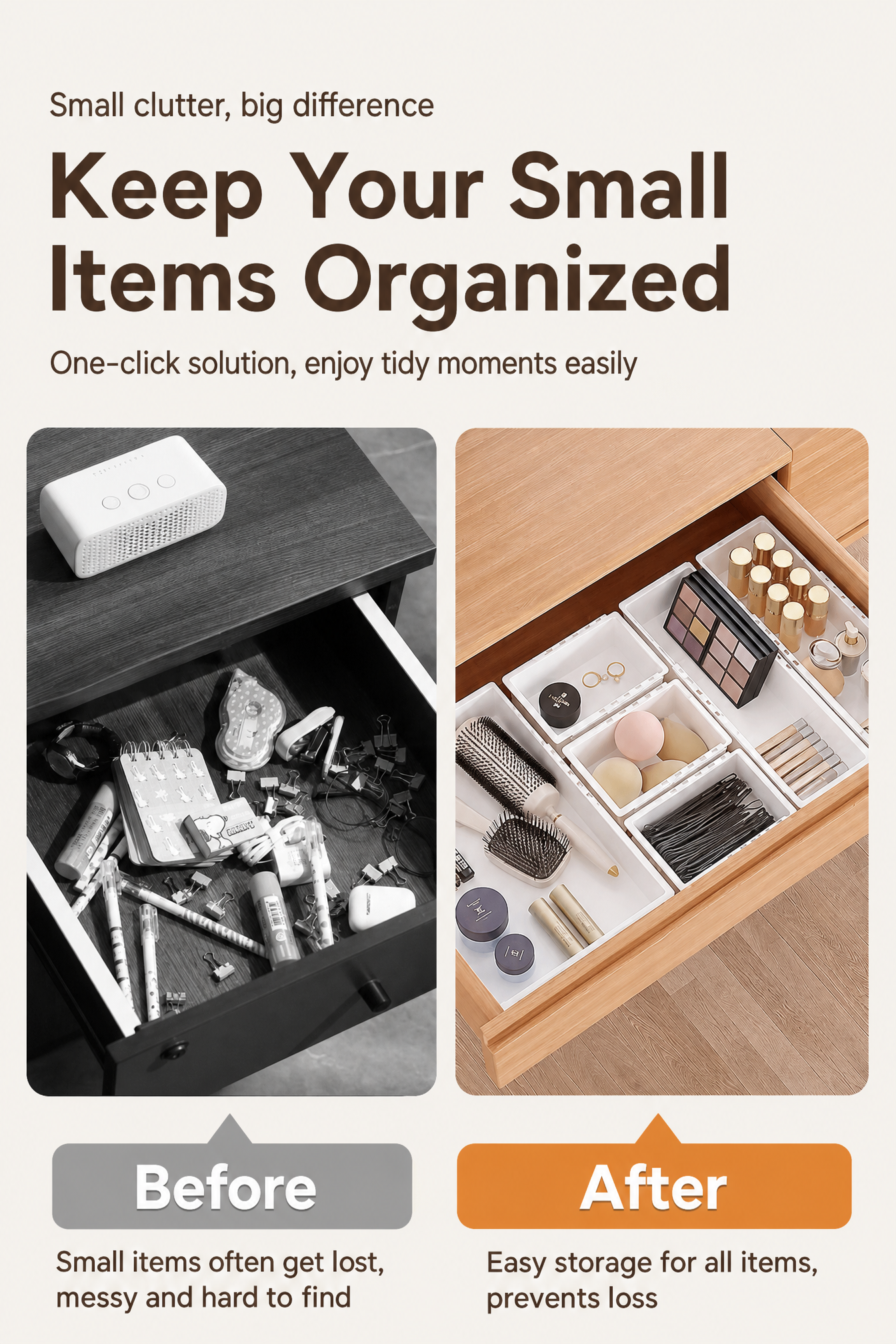 8 Pcs Extendable Drawer Organizer, Adjustable Drawer Storage 3-Size Desk Drawer Organizer,1 Set