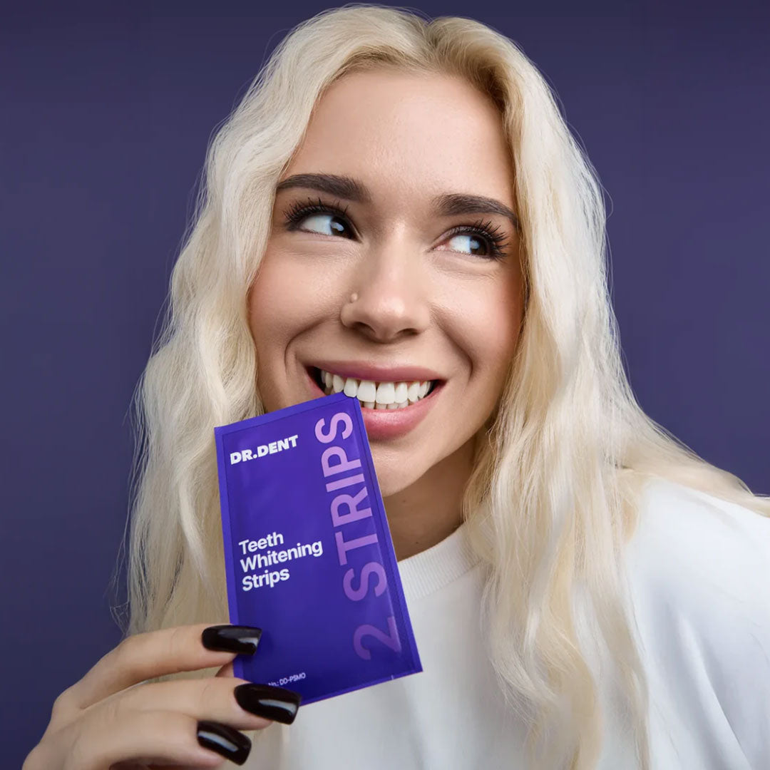 Dr. Dent Purple Teeth Whitening Strips - Fast Results, Zero Sensitivity FREE