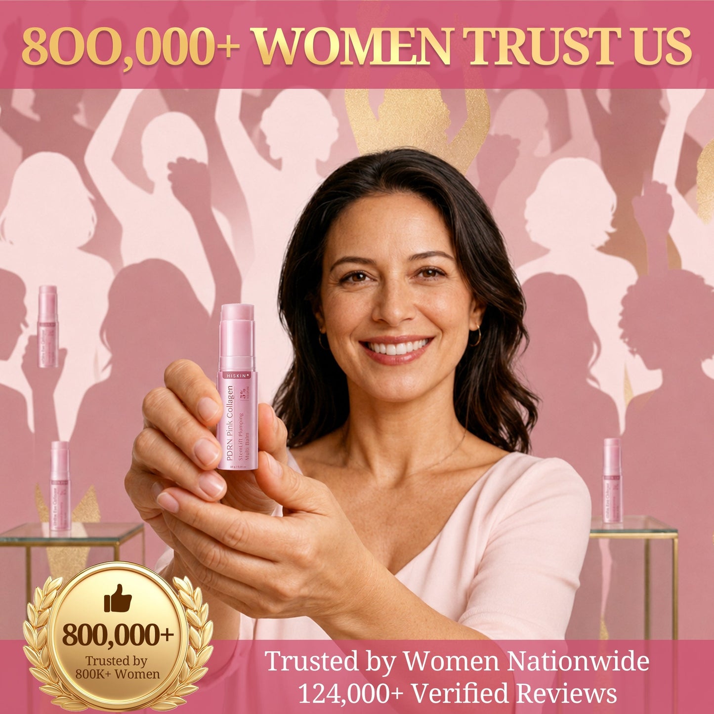 2𝐇𝐈𝐒𝐊𝐈𝐍® 𝐏𝐃𝐑𝐍 𝐏𝐢𝐧𝐤 𝐂𝐨𝐥𝐥𝐚𝐠𝐞𝐧 𝐒𝐭𝐞𝐦𝐋𝐢𝐟𝐭 𝐏𝐥𝐮𝐦𝐩𝐢𝐧𝐠 𝐌𝐮𝐥𝐭𝐢 𝐁𝐚𝐥𝐦 𝐟𝐨𝐫 𝐔𝐧𝐝𝐞𝐫-𝐄𝐲𝐞𝐬, 𝐍𝐞𝐜𝐤, 𝐅𝐨𝐫𝐞𝐡𝐞𝐚𝐝, 𝐒𝐦𝐢𝐥𝐞 𝐋𝐢𝐧𝐞𝐬,𝐅𝐢𝐫𝐦𝐢𝐧𝐠, 𝐋𝐢𝐟𝐭𝐢𝐧𝐠, 𝐅𝐮𝐥𝐥𝐞𝐫-𝐋𝐨𝐨𝐤𝐢𝐧𝐠 𝐂𝐮𝐫𝐯𝐞𝐬 & 𝐒𝐤𝐢𝐧 𝐂𝐨𝐦𝐟𝐨𝐫𝐭