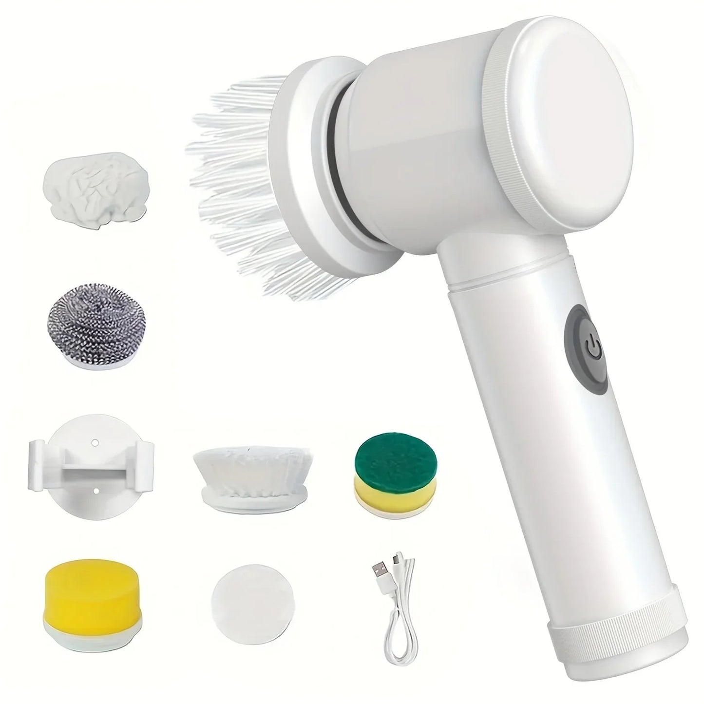 Electric Spin Scrubber Cordless Spin Scrubber with 5 Replaceable Brush Heads Electric Cleaning Brush Cleaning Tools